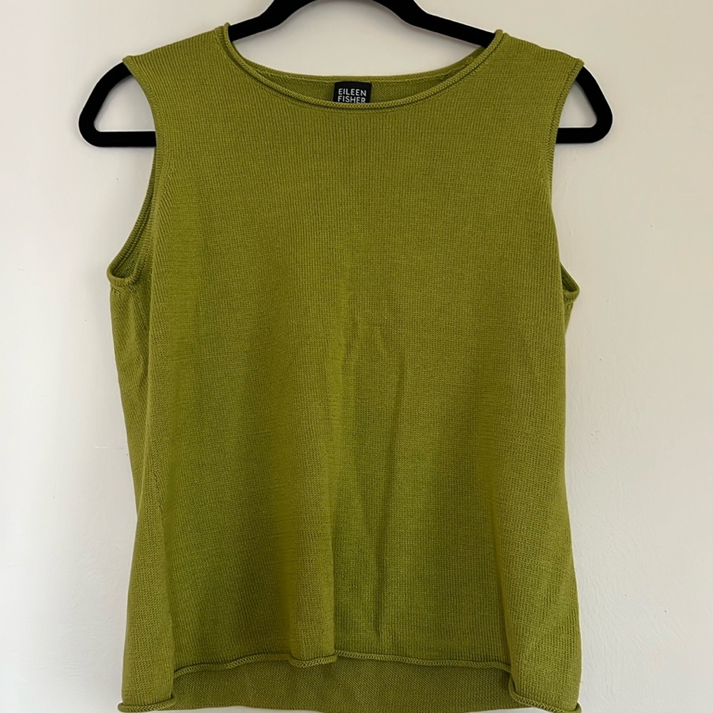 Eileen Fisher size small green knit top